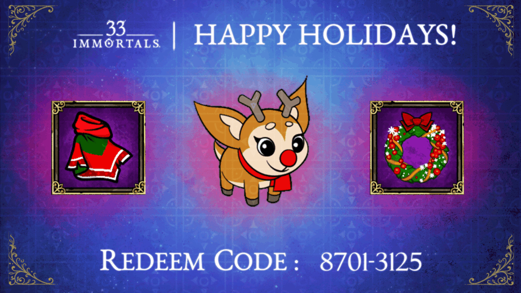 A cape, a reindeer and a halo in 33 Immortals